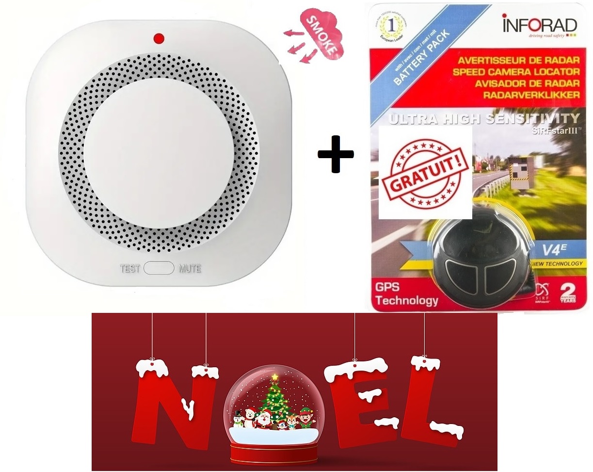 Détecteur de fumée + Inforad V4 GRATUIT - OFFRE DE NOËL
